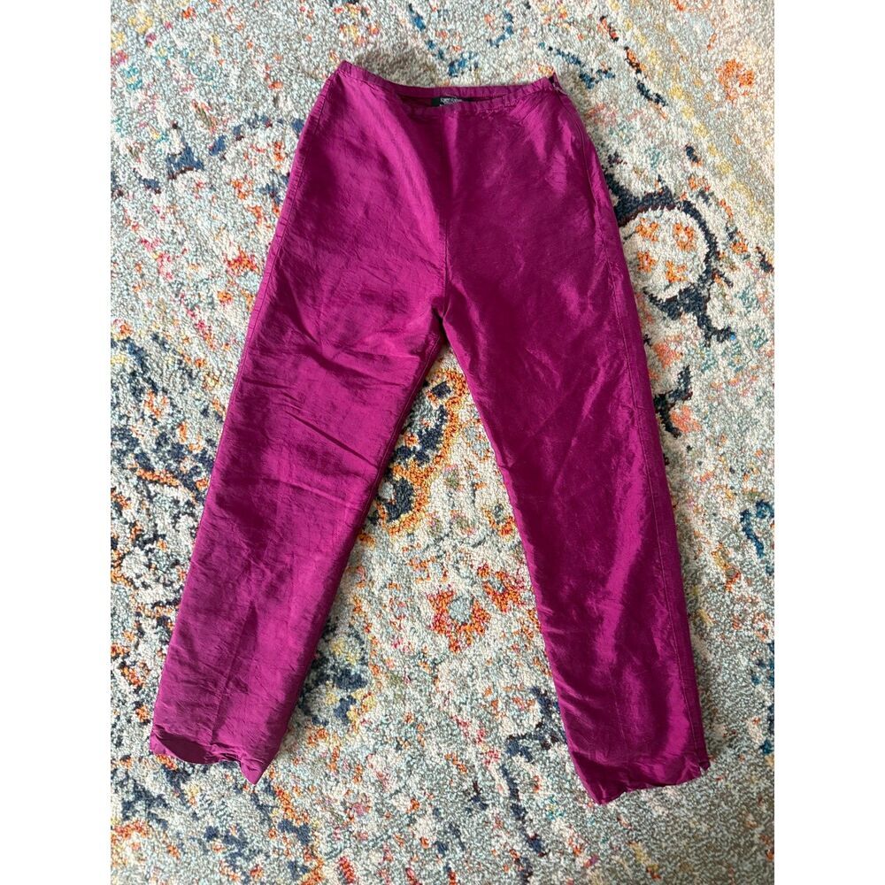 Karen Kane Lifestyle Magenta Shantung Straight Leg Pants Size 4